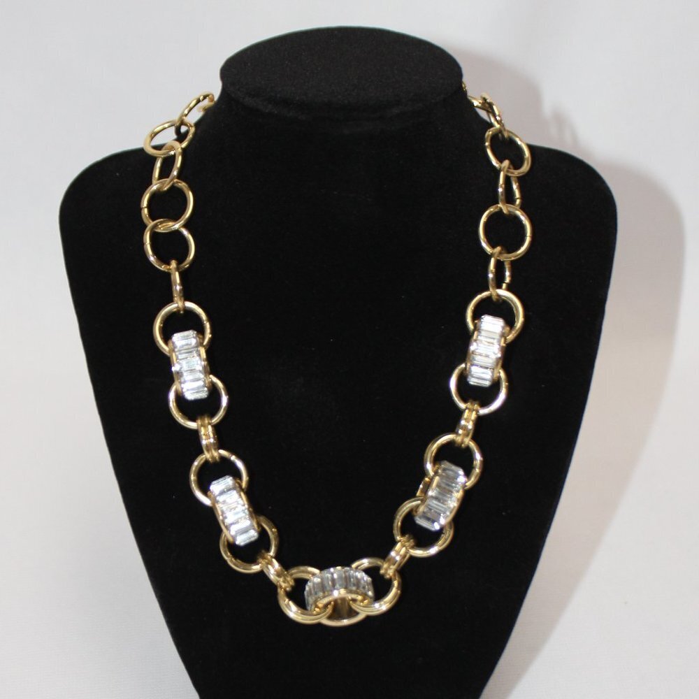 J LO Jennifer Lopez Signed Gold Baguette Rhinestone Link
